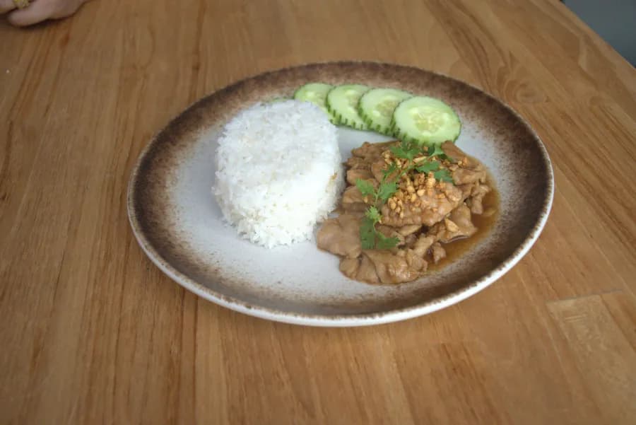 Garlic Fried Pork over Rice