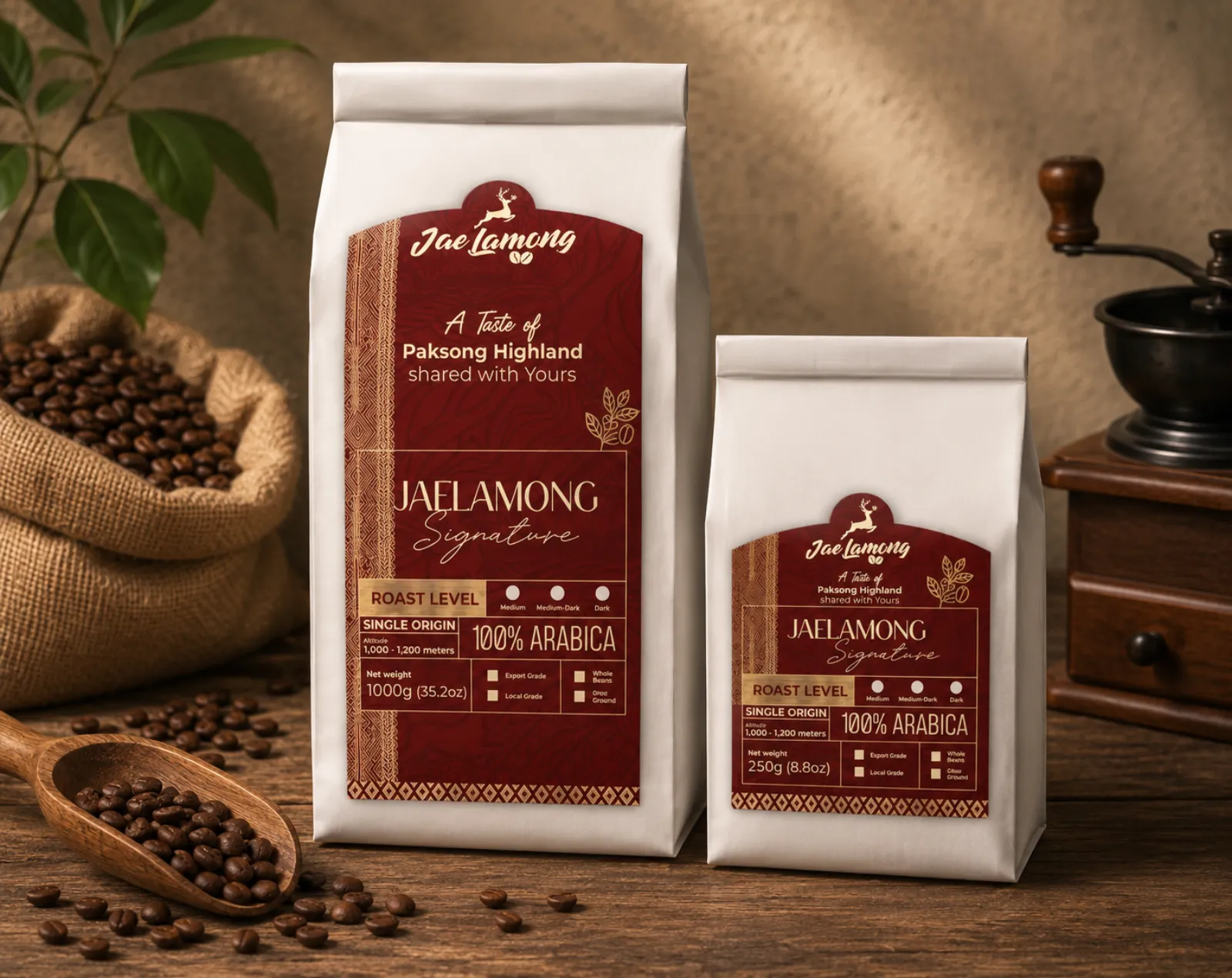 Jaelamong Signature — single-origin Arabica, 250 g & 1 kg
